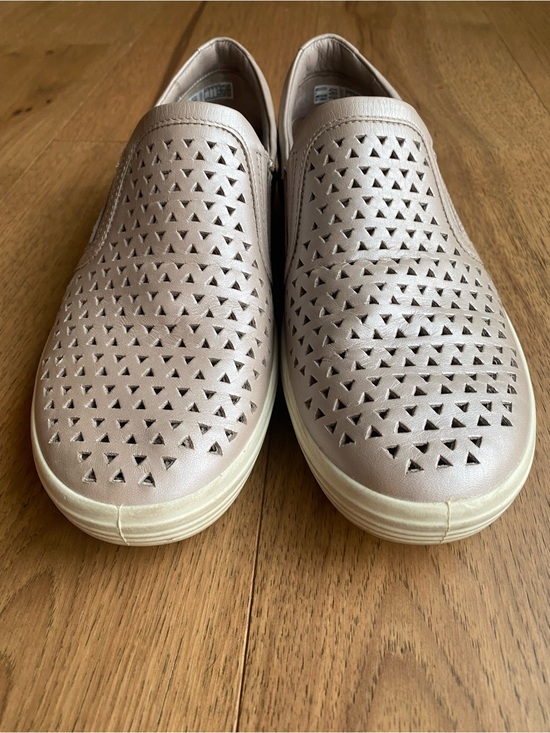 Ecco Shoes - Ecco Slip-On Perforated Leather Sneakers in Light Pink